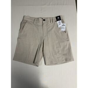 Mens Hurley H20-Dri Khaki Chino Hybrid Shorts Size 30 8" Inseam Performance NEW